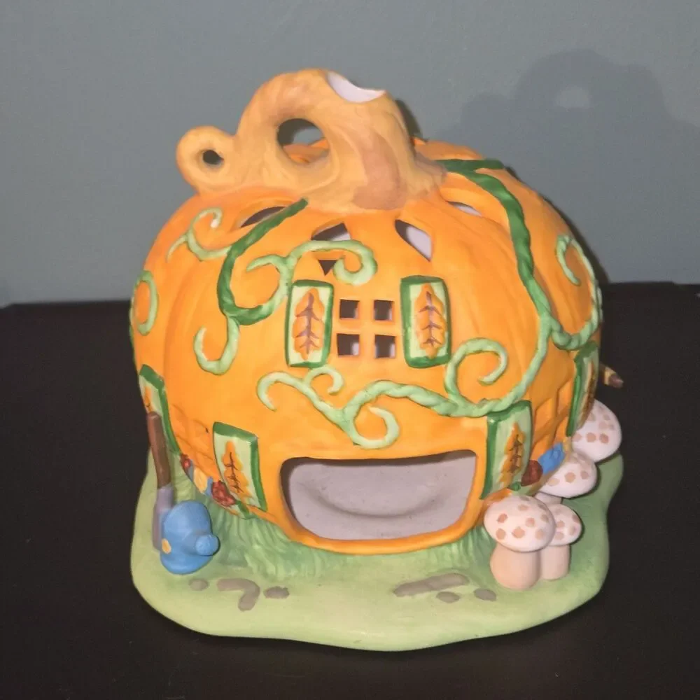 PartyLite Pumpkin Patch House - Ceramic Tealight Votive Candle Holder - Picture 4 of 8
